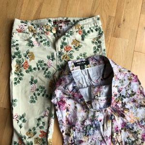 2 pairs of flowers pants